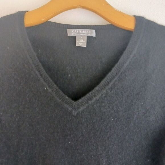 Charter Club Small Black Cashmere Sweater size S - Picture 3 of 5
